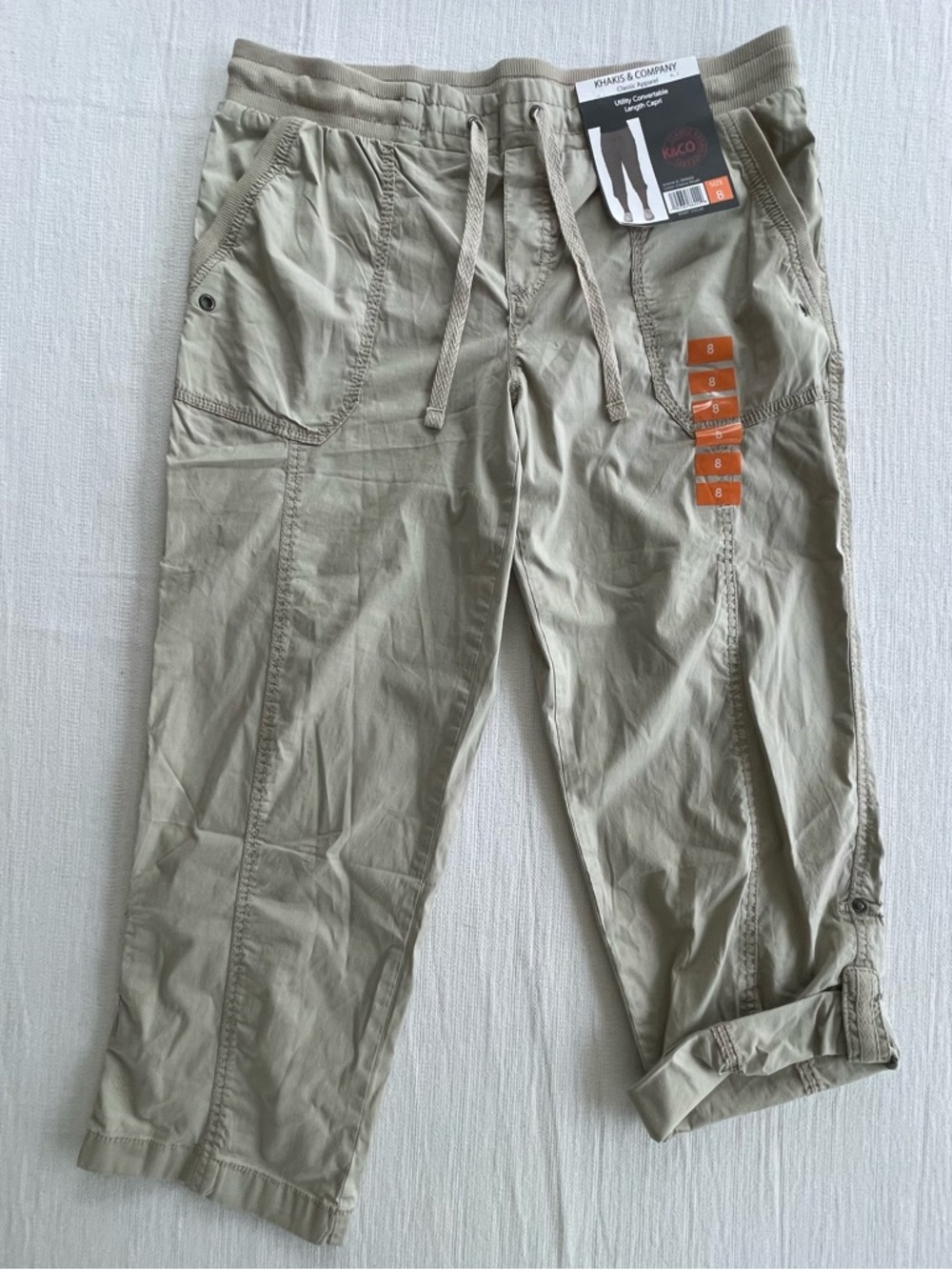 KHAKIS & COMPANY Classic Apparel Utility Convertable Length Capri Women Size 8 - Picture 3 of 16